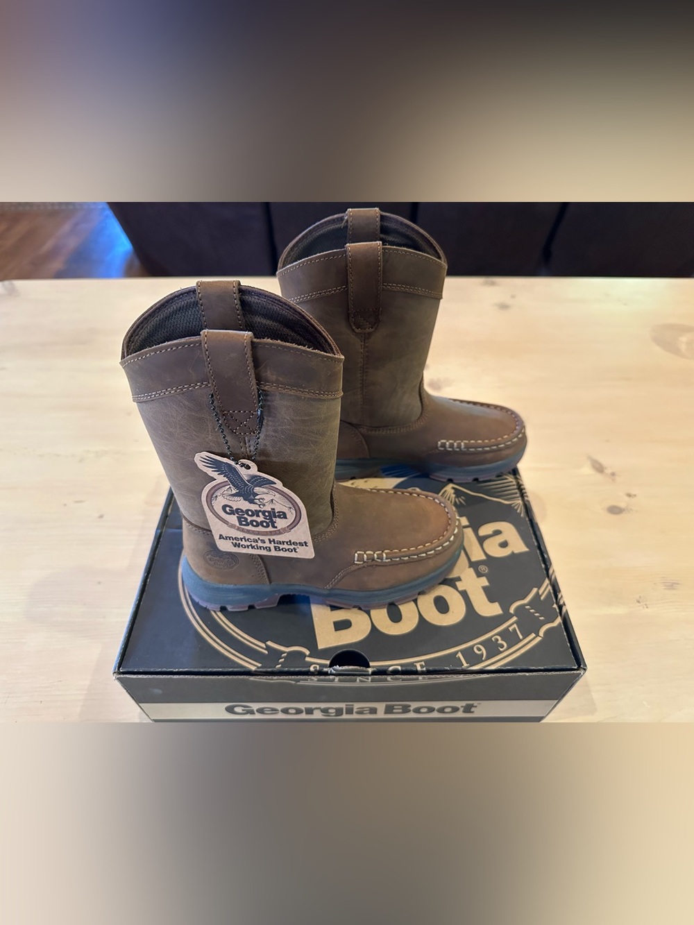 NEW! Georgia Boot Dark Tan Pull On Child Boots Athens Superlyte